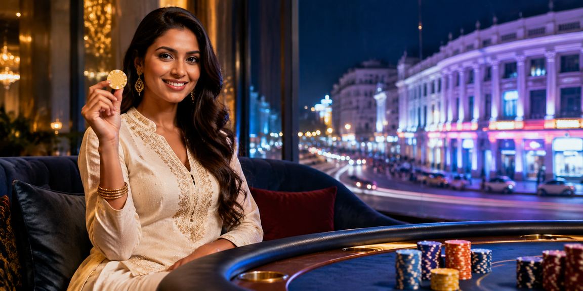Professional live casino dealer hosting an online game session